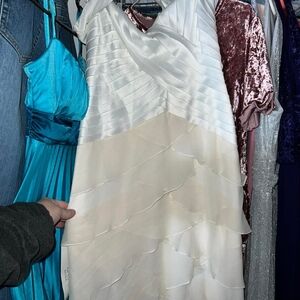 Elegant White Layered Dress